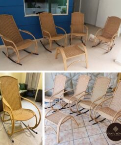 Conjunto da Vovó para área externa com cadeiras de balanço confortáveis